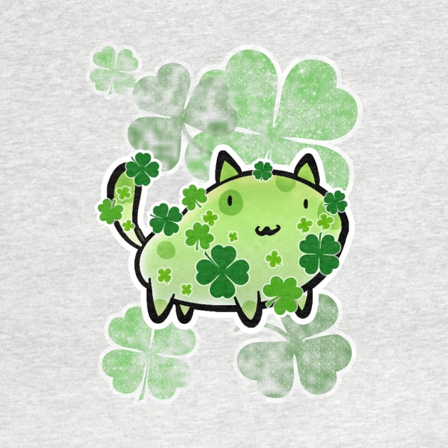 Green Clover Cat by saradaboru